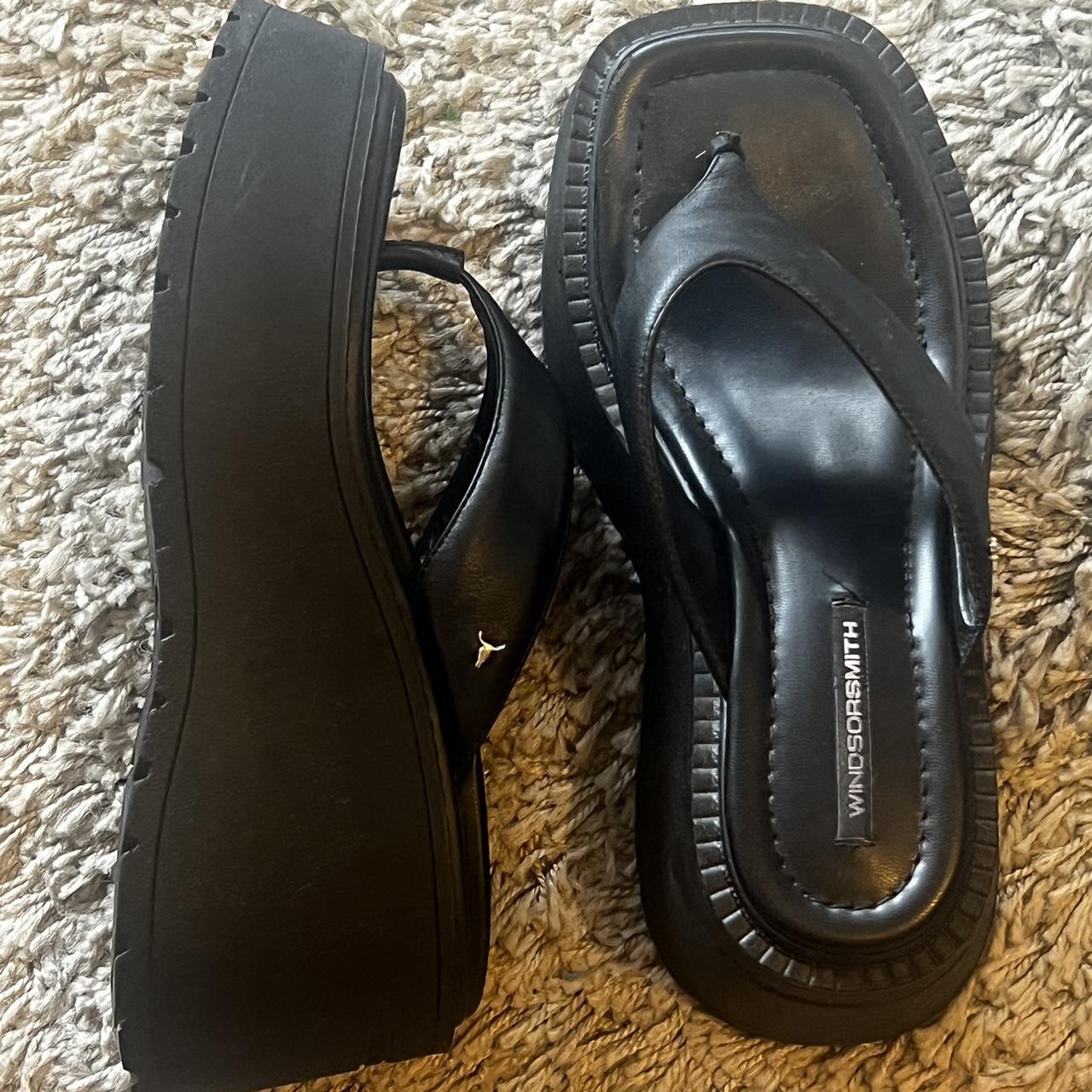Windsor smith cliche black leather sandal Og price... - Depop