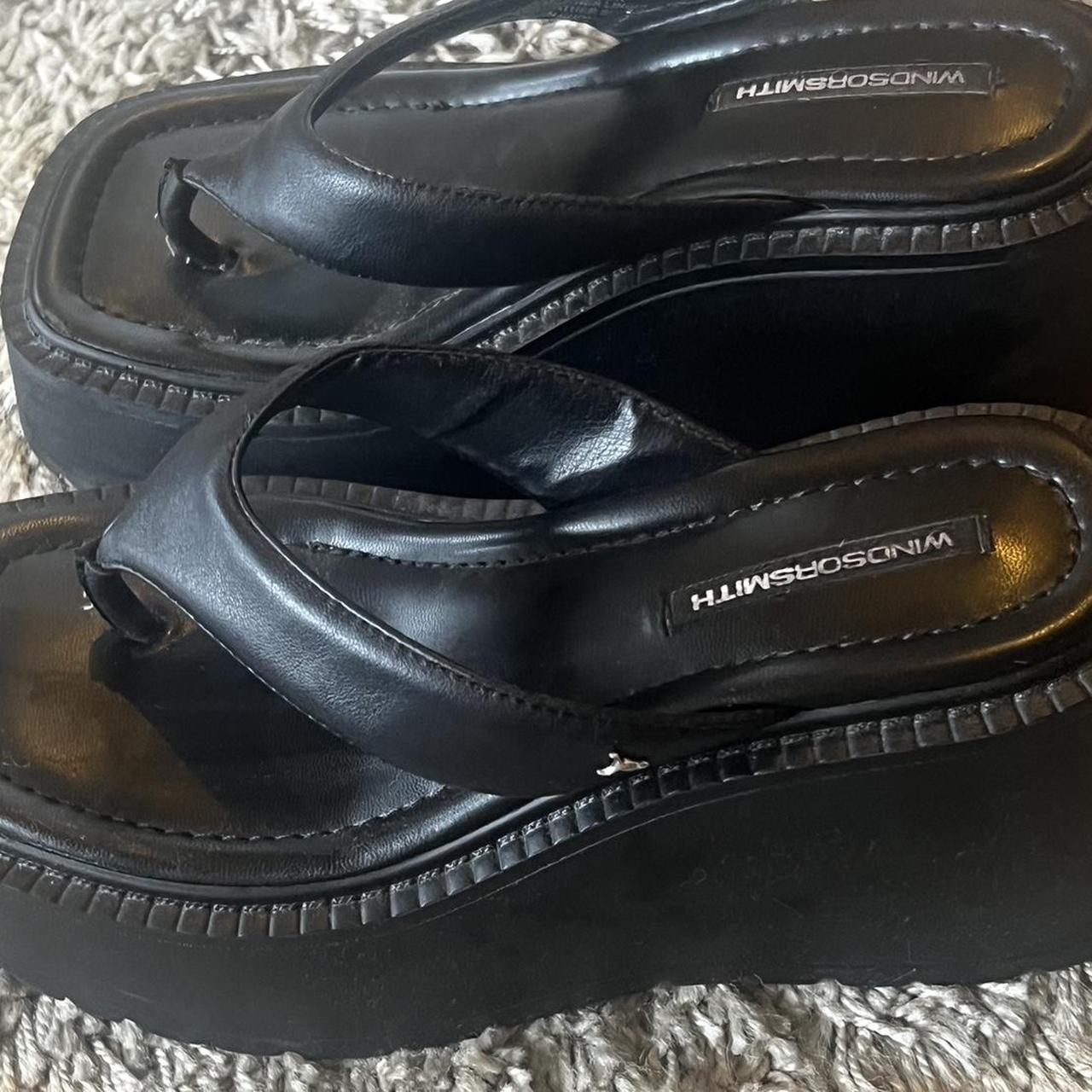 Windsor smith cliche black leather sandal Og price... - Depop