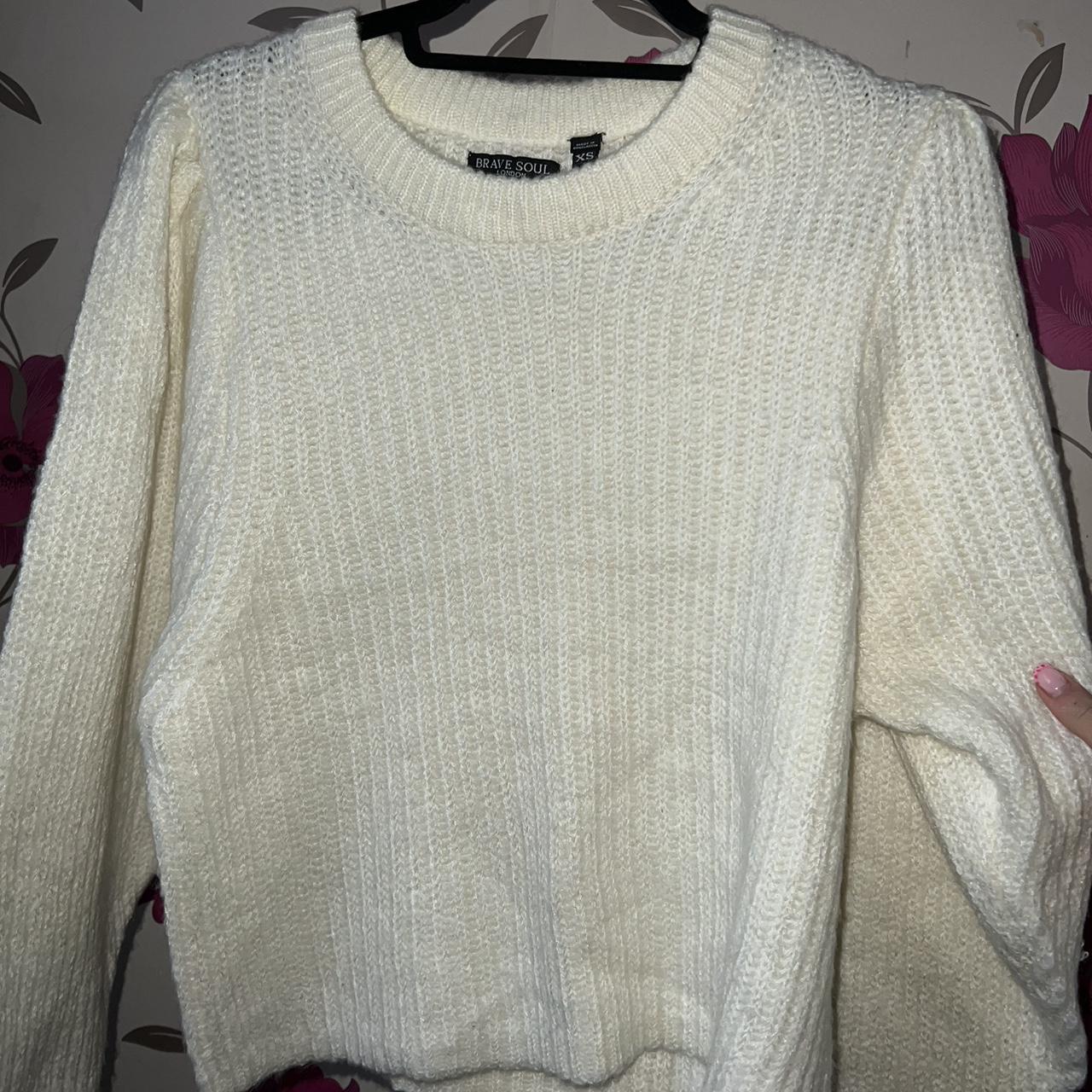 Women's Cream and Tan Jumper Depop