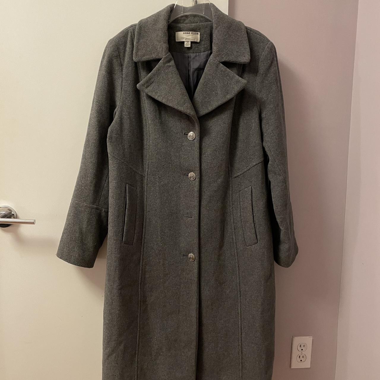 Grey vintage tailored wool/cashmere blend coat. Fits... - Depop