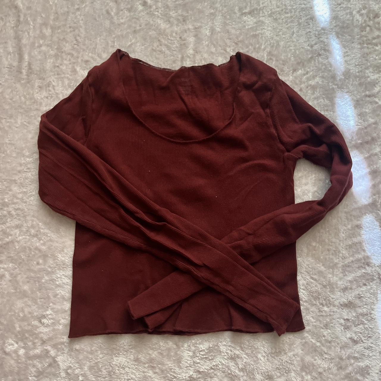 Brandy Melville Women's Shirt Burgundy/Red One size – -Brandy
