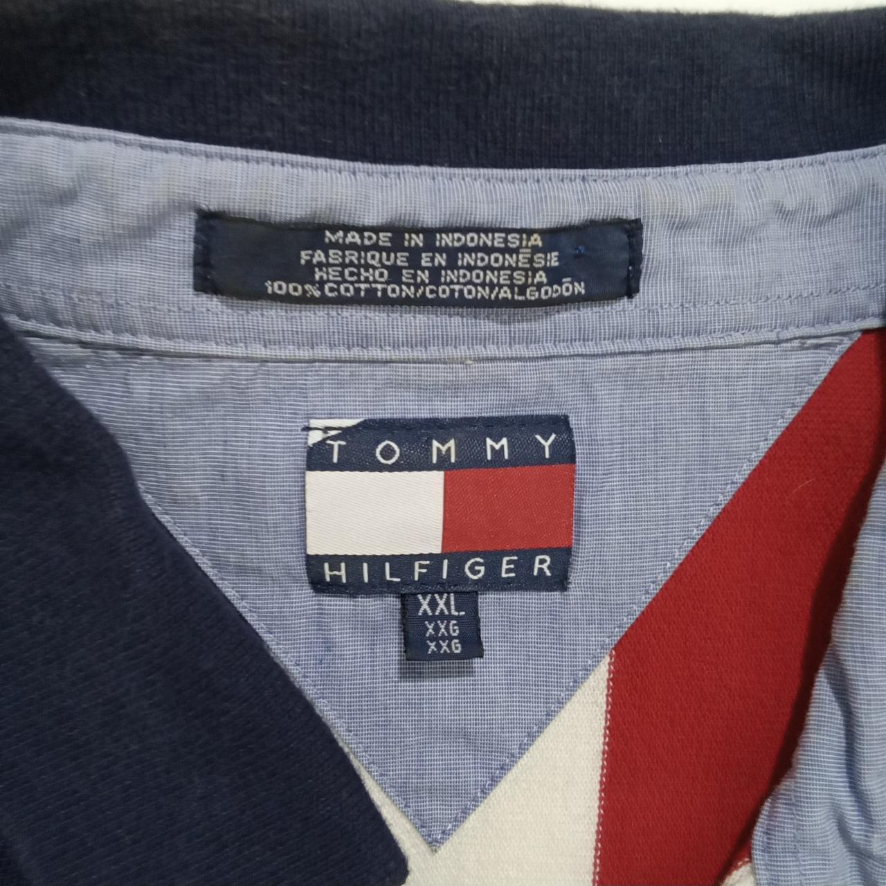 Vintage 90's Tommy Hilfiger Vertical Stripes Crest... - Depop