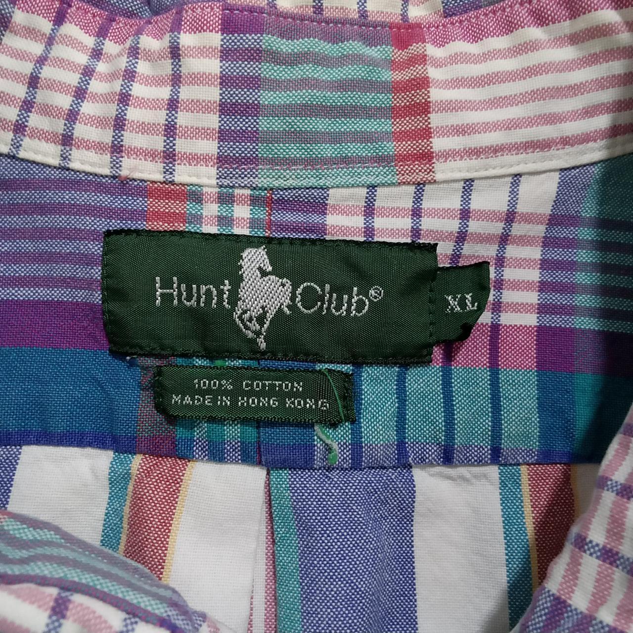 Vintage 90's Hunt Club Men's Plaid Button Up Shirt... Depop
