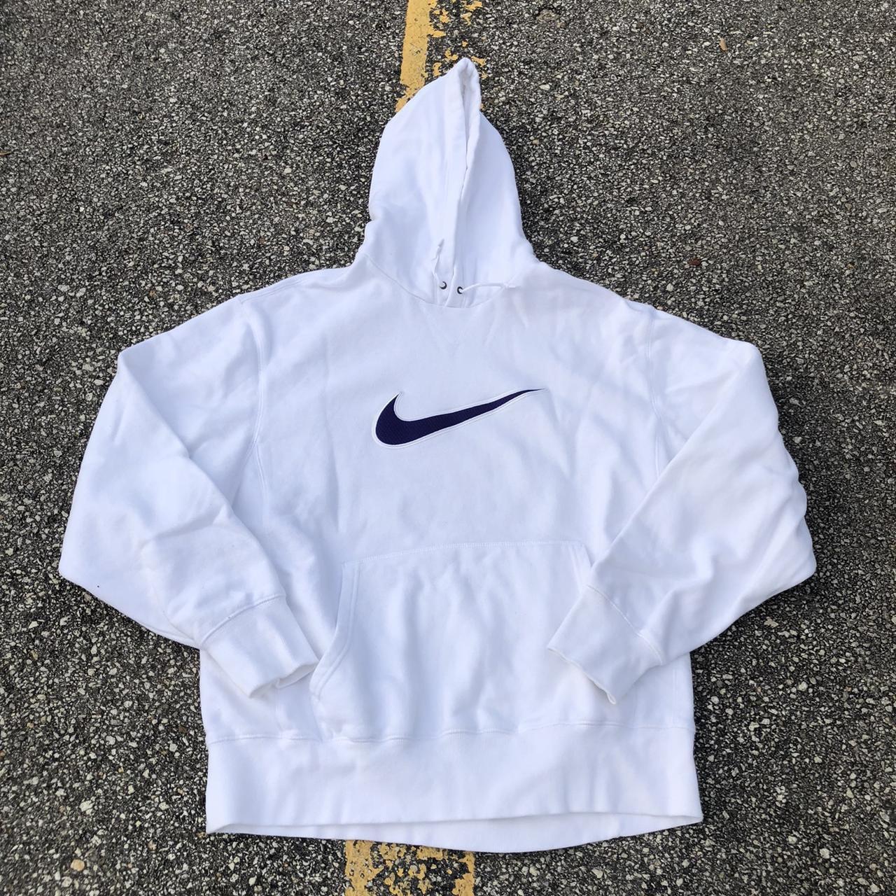 white and purple nike hoodie