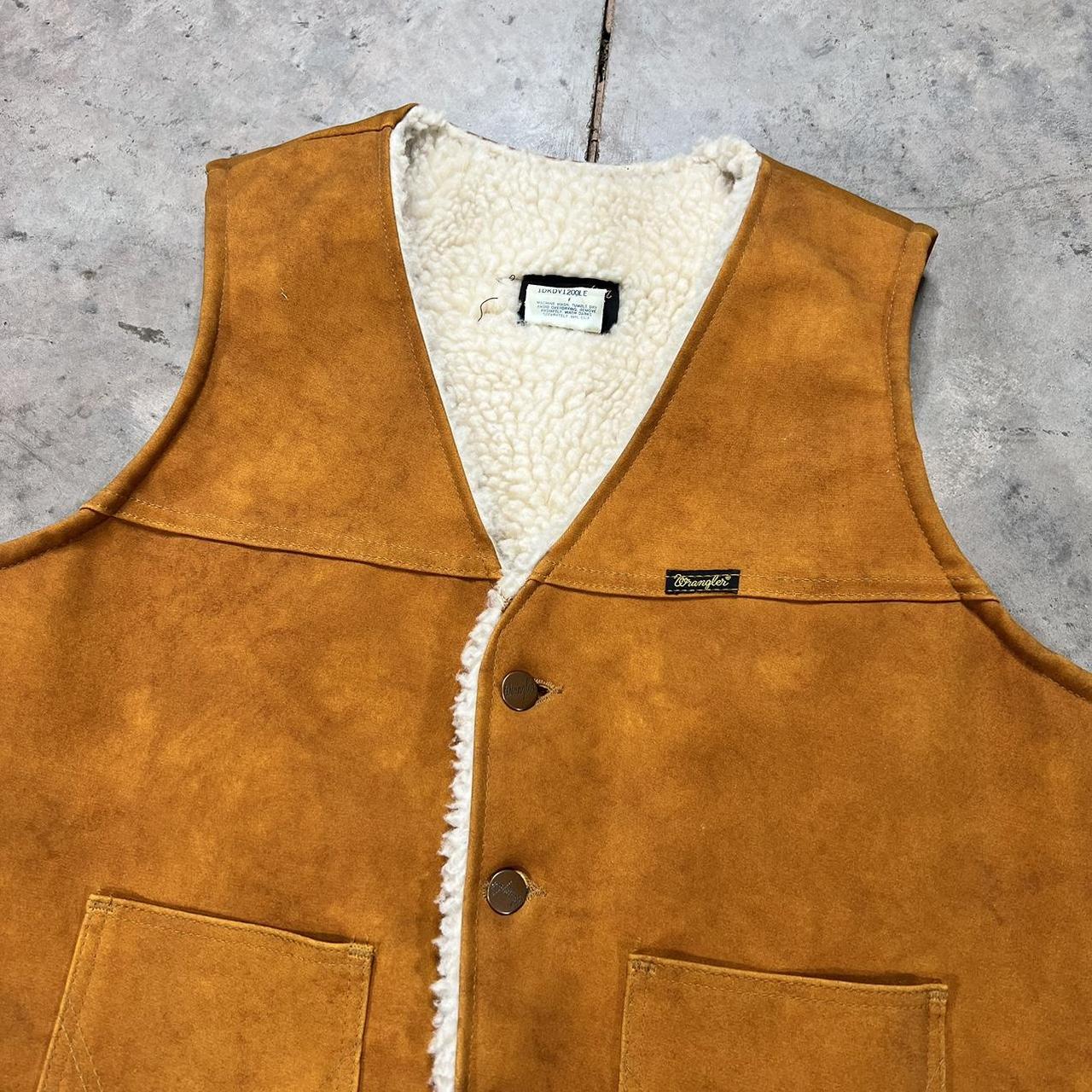 Vintage Wrangler Leather Sherpa Vest, Vintage 70s...