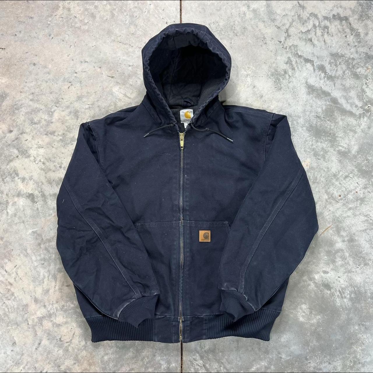 Vintage Faded Navy Carhartt Jacket Vintage 90s Y2K... - Depop