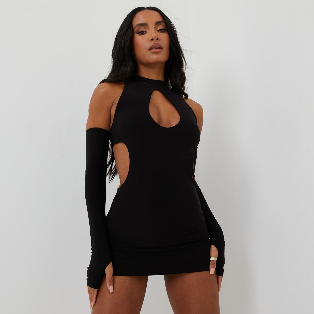 Black cut out mini dress Depop