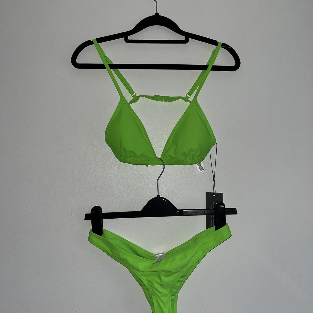 Primark Women's Green and White Bikiniandtankinibottoms Depop