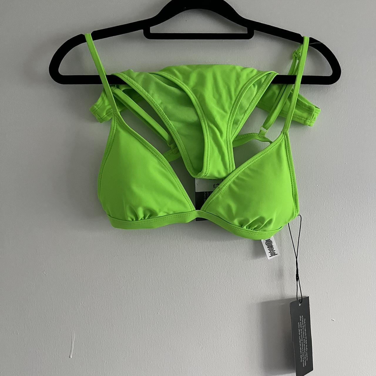 Primark Women's Green and White Bikiniandtankinibottoms Depop