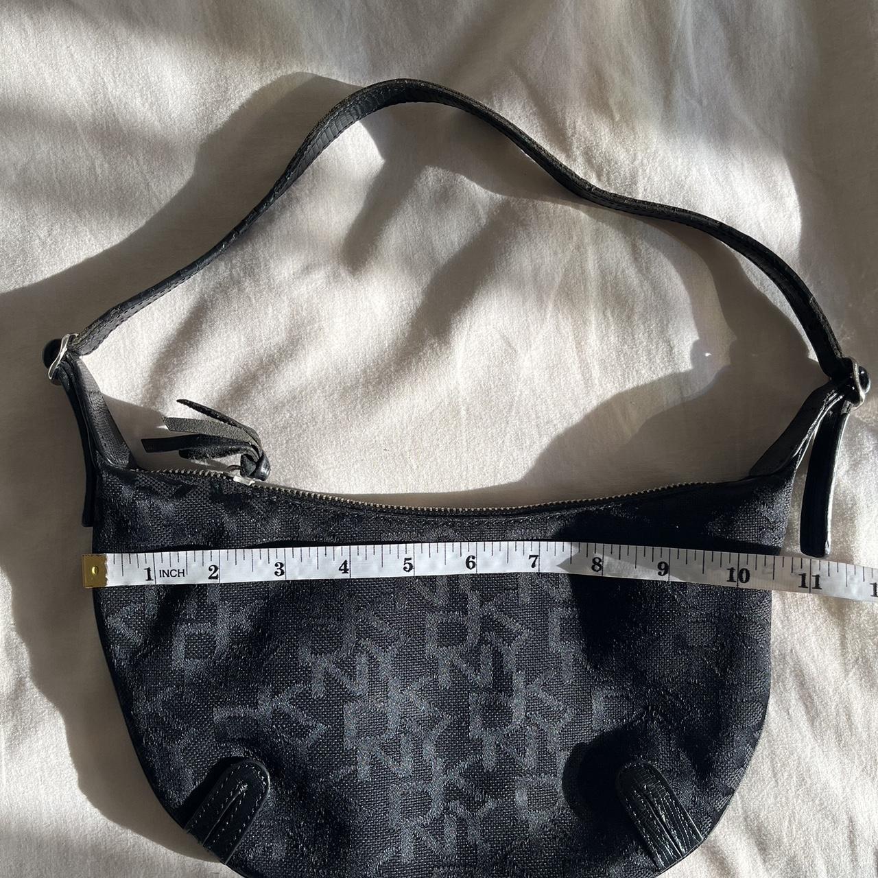 Vintage Y2K black DKNY monogram hobo shoulder. Depop