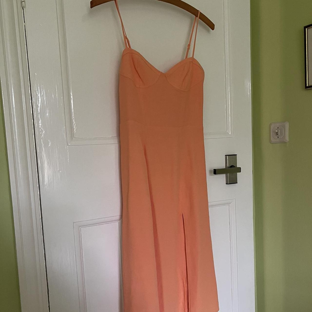 Aritzia Women's Orange and Pink Dress Depop