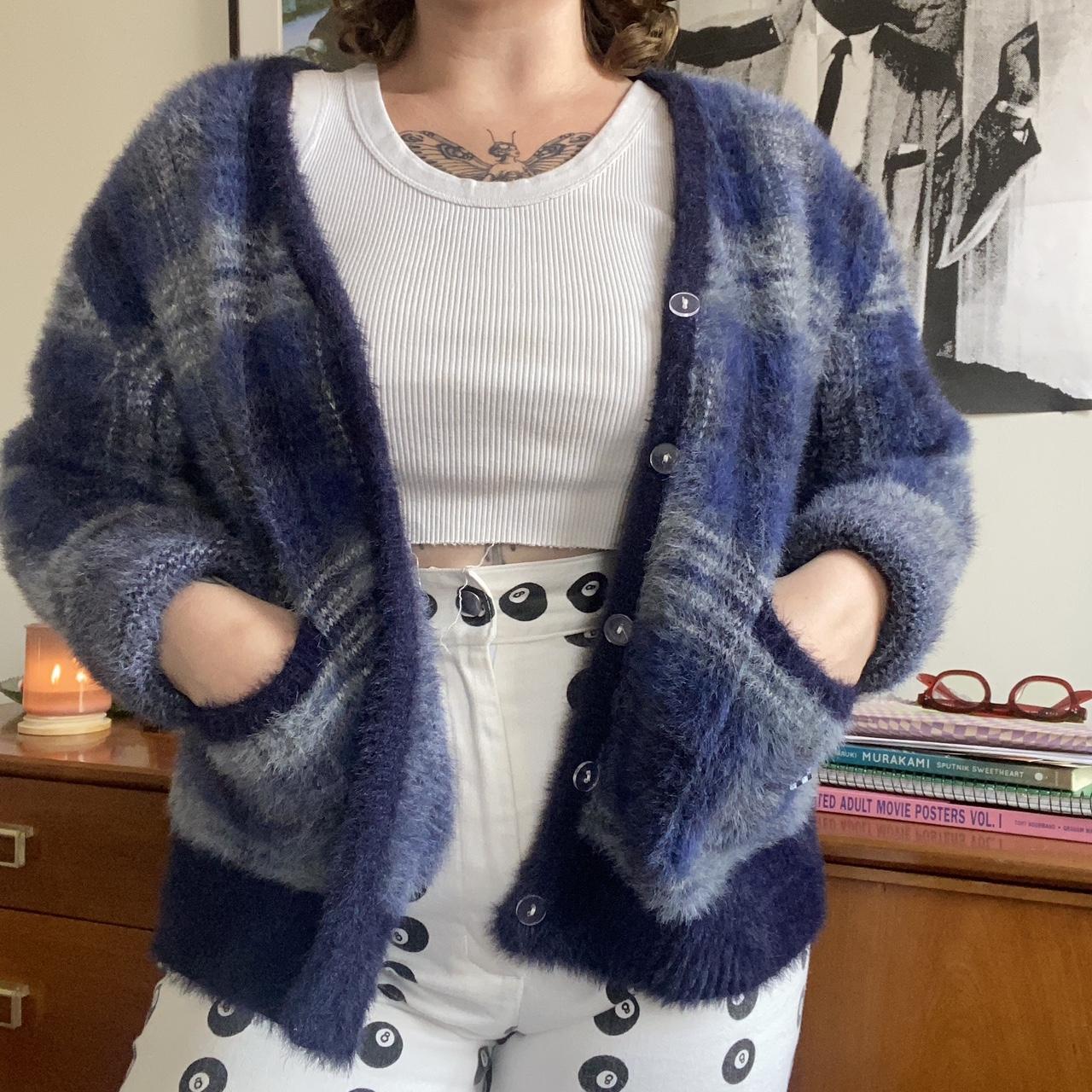 Unif Ty cardigan in blue Fuzzy, thick, almost... - Depop