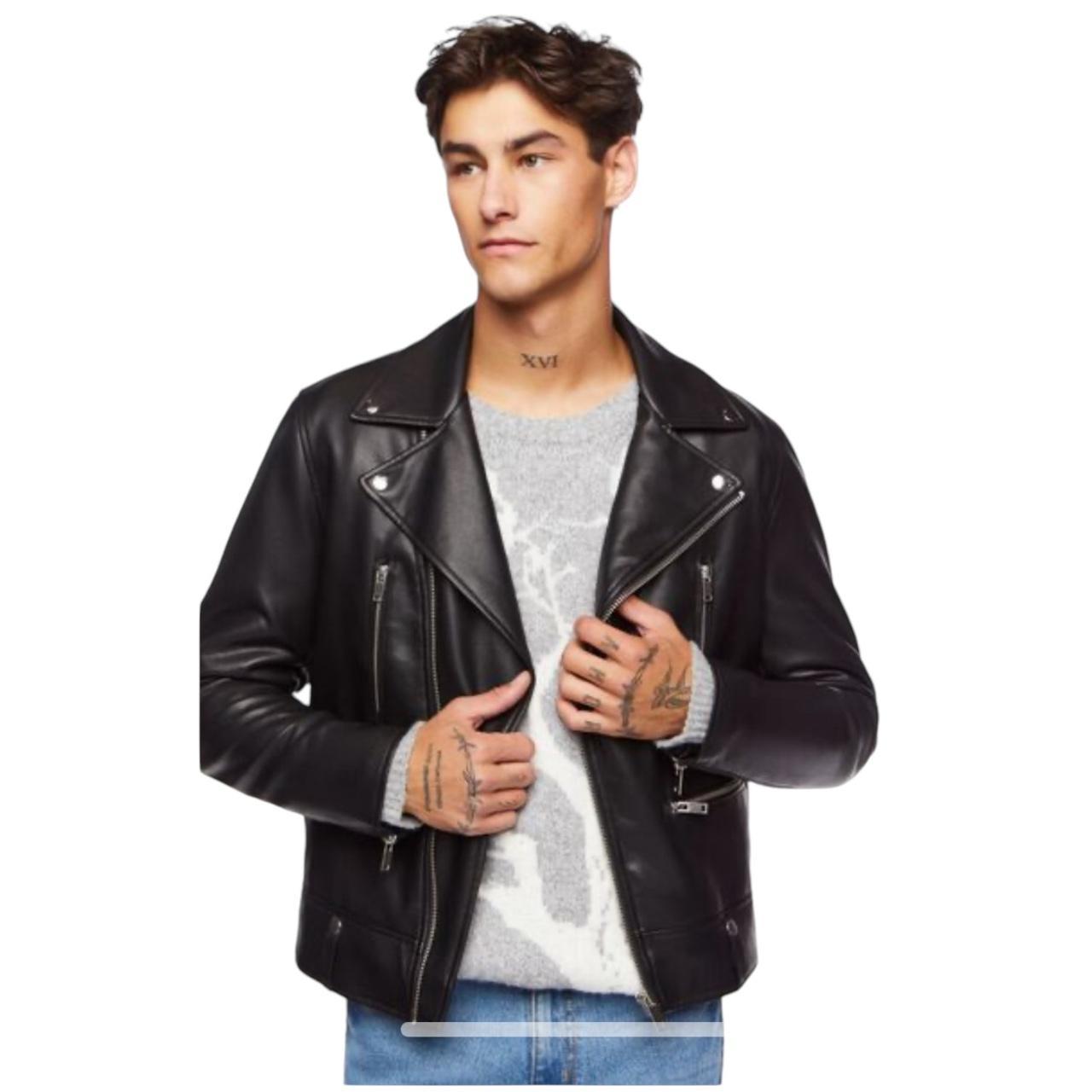 Forever 21 Men s faux leather motorcycle jacket. Depop