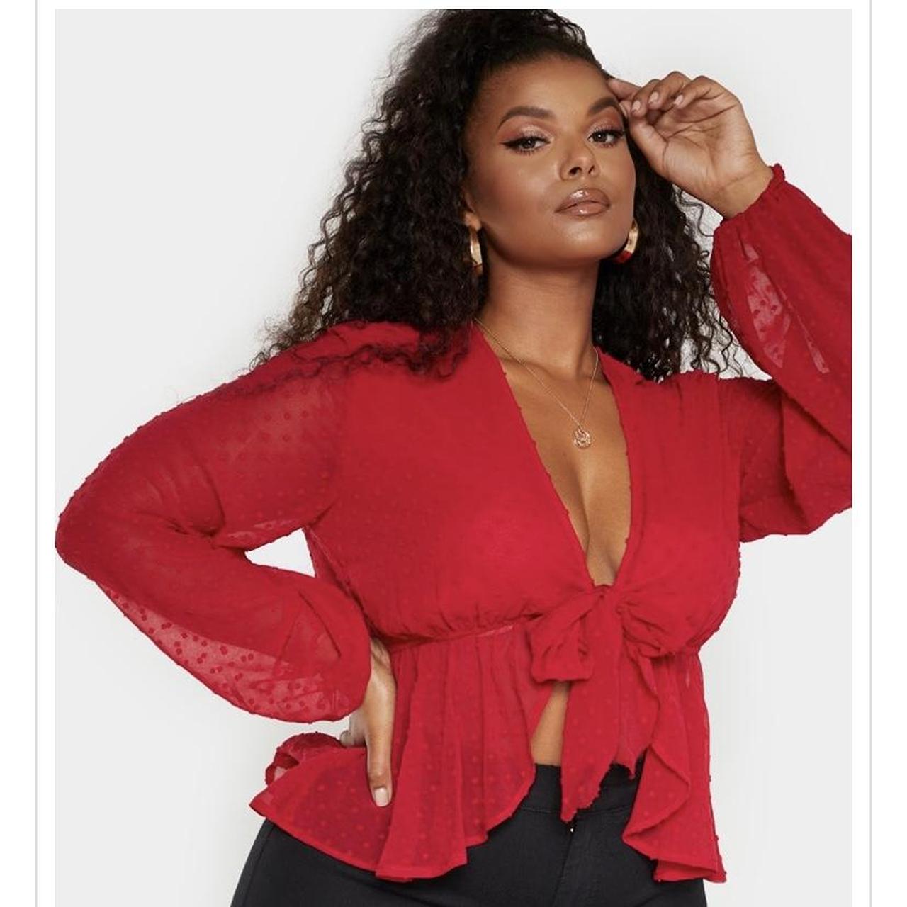 pretty little thing red blouse