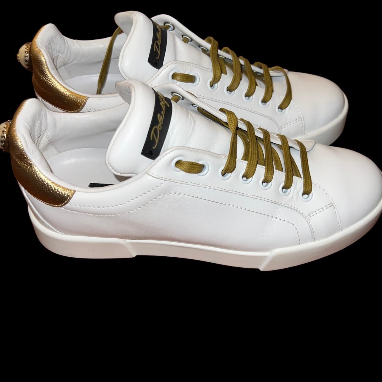 Dolce & Gabbana Women's White and Gold Trainers (3)