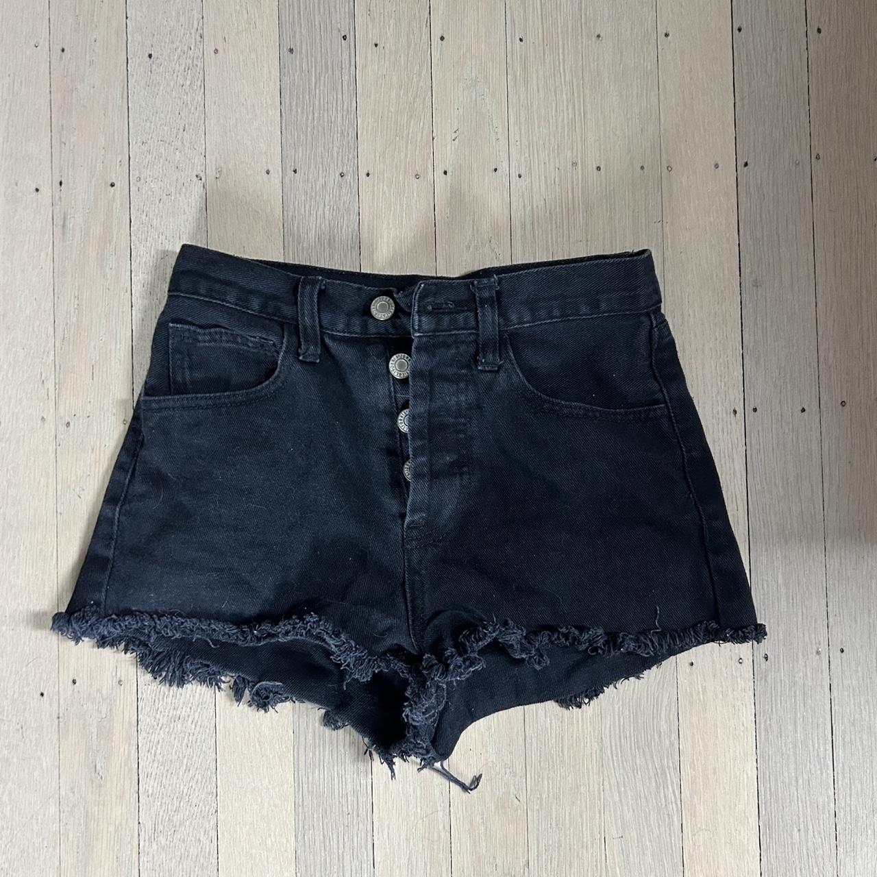 brandy melville black jean shorts one size but Depop