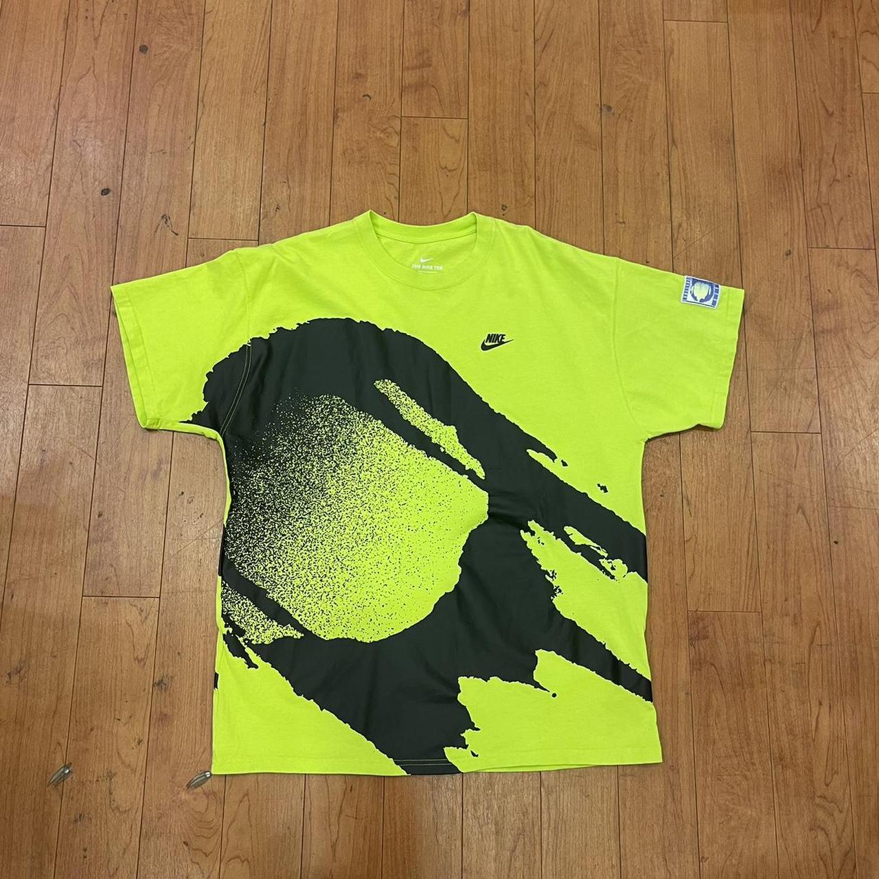 Vintage Lime Nike Court Challenger T-shirt Size - Depop