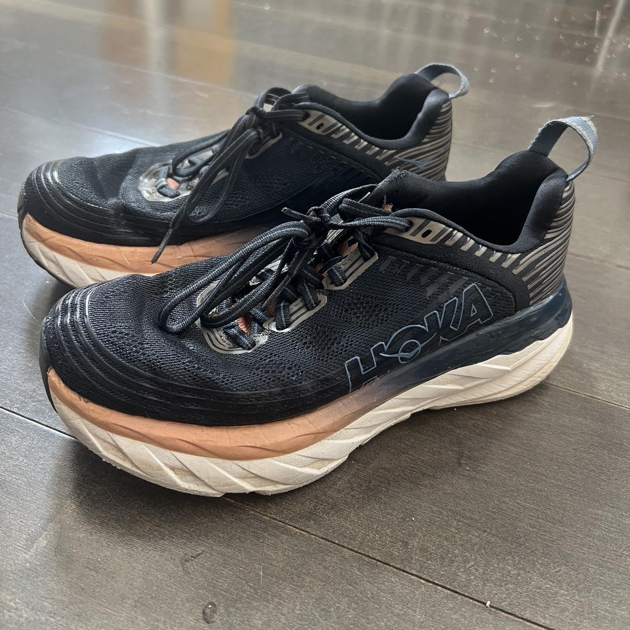 Hoka bondi 6 black leather sale