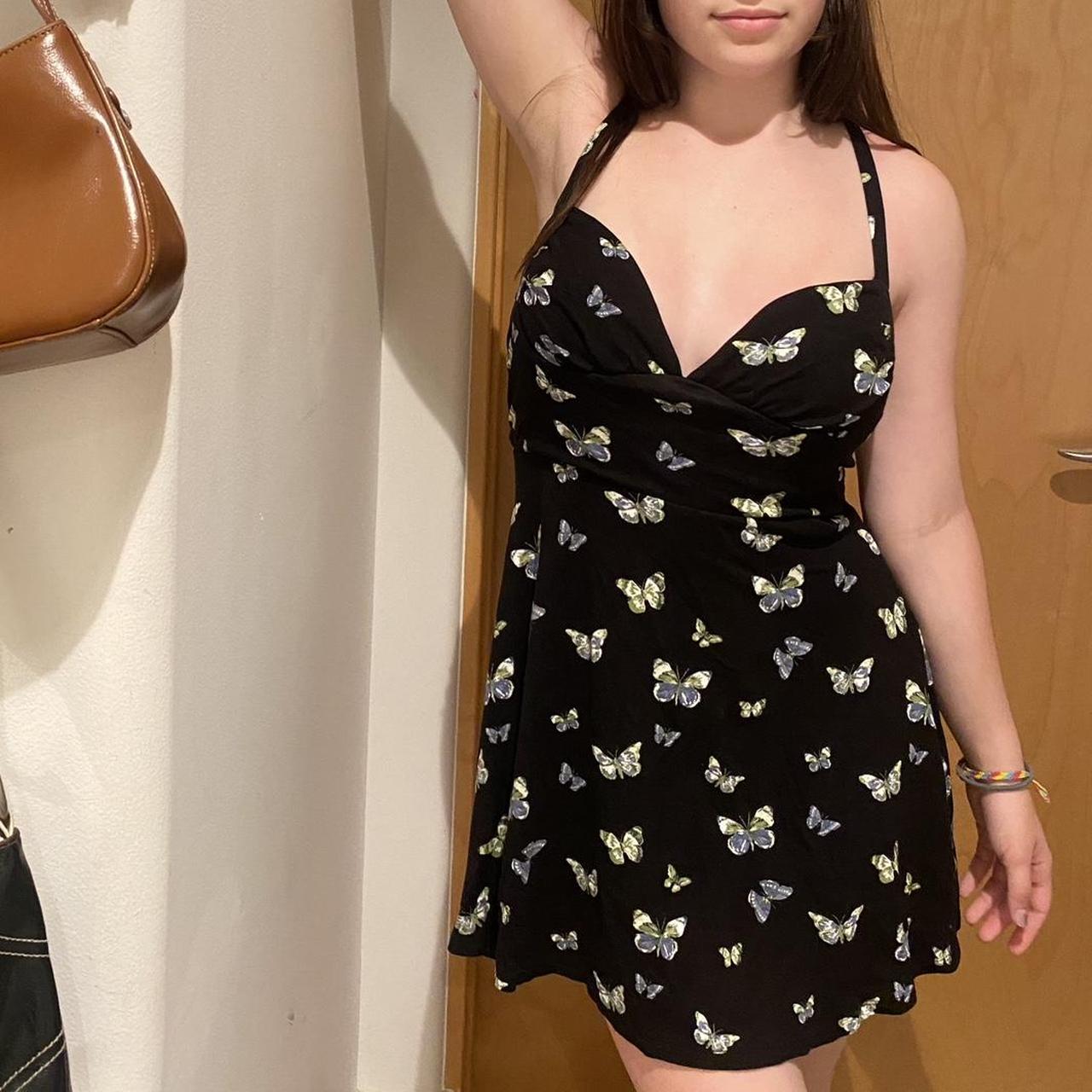 BUTTERFLY MINI DRESS🦋 cutest pattern and shape but... - Depop