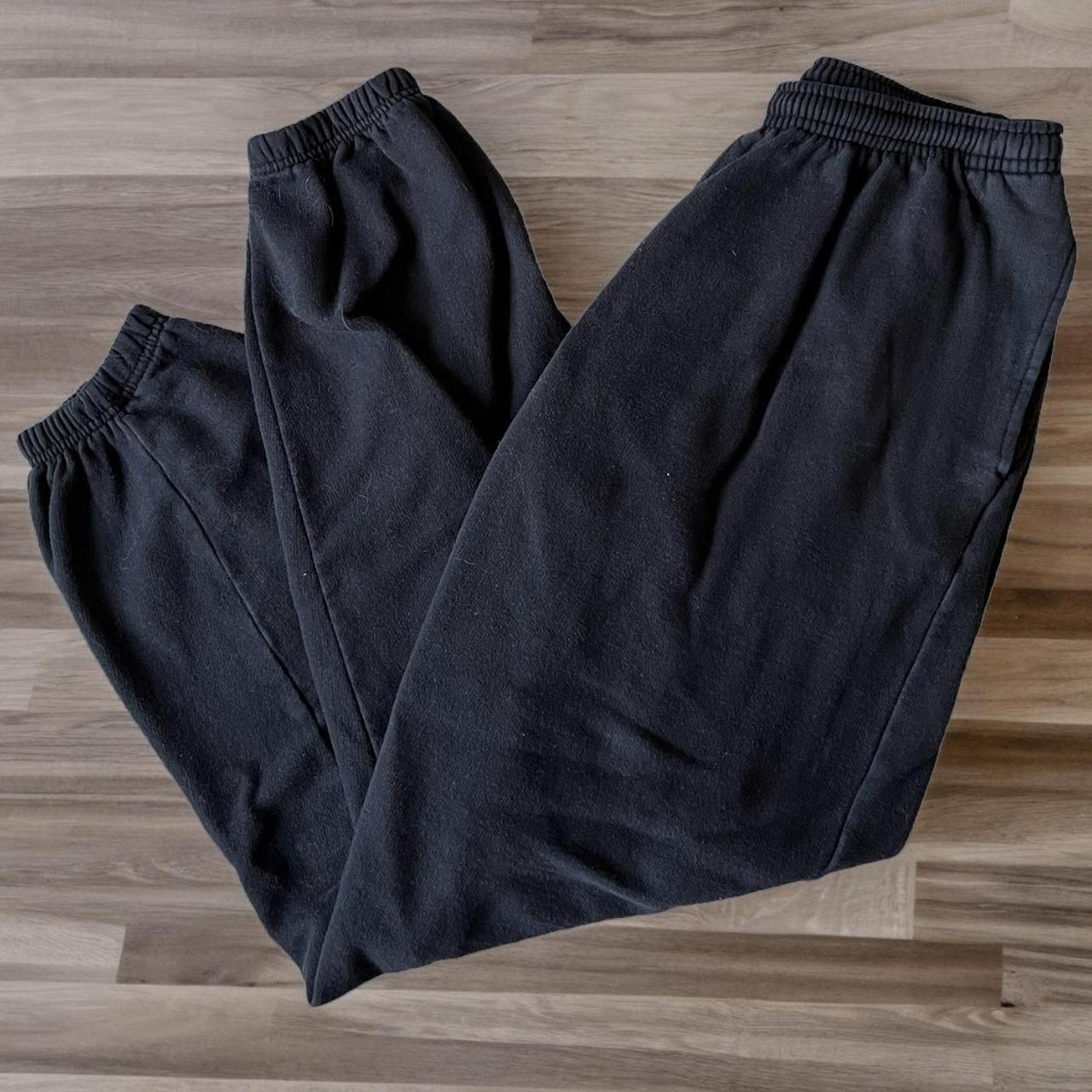 Vintage 1990s Champs Blank Black Sweatpants Joggers... - Depop