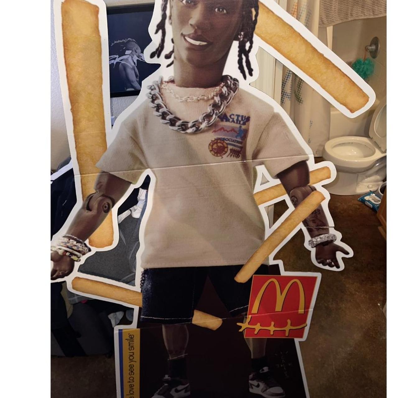 Travis Scott Mcdonalds cardboard cutout. The hand is... - Depop