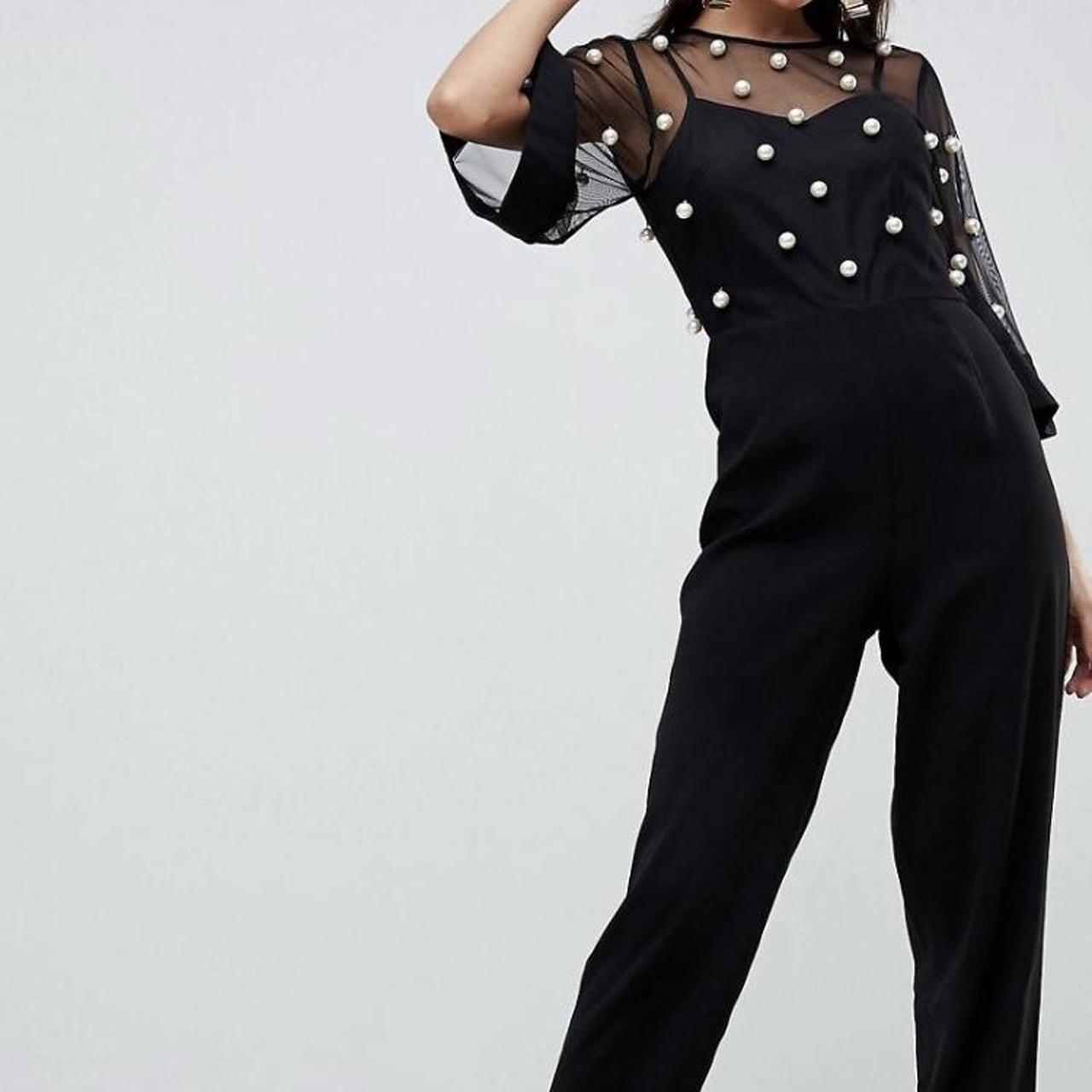 Black pearl embellished jumpsuit sizesmall