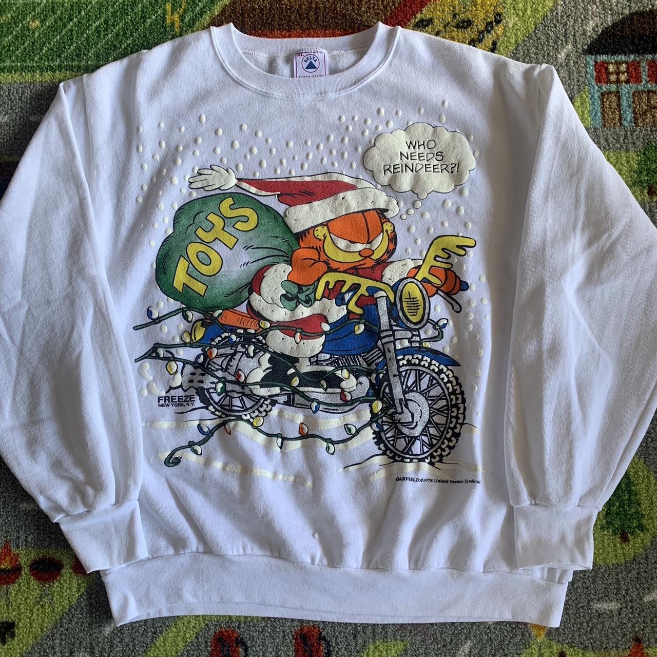 vintage garfield freeze 90s white sweatshirt medium....