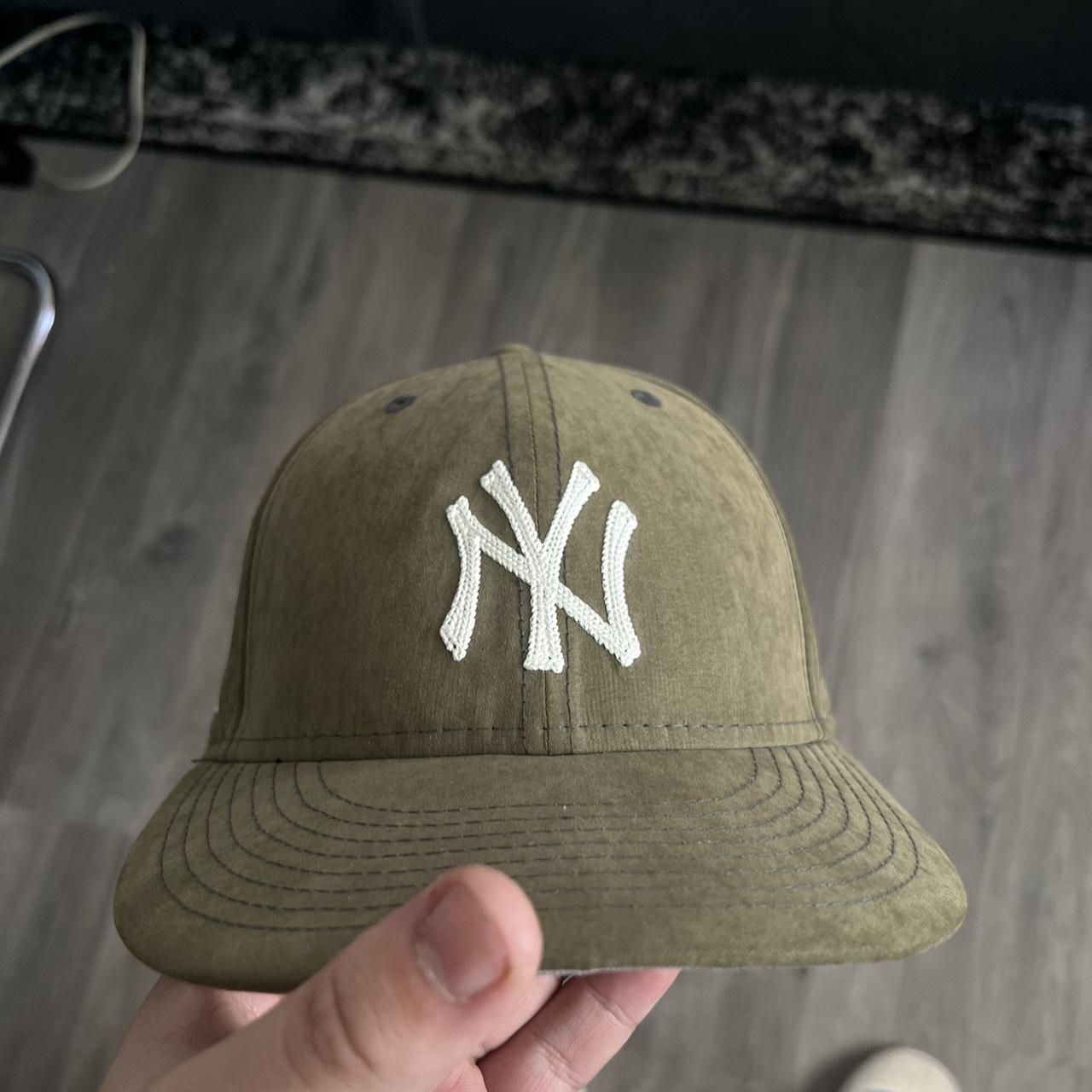 Green suede Aime Leon Dore Yankee cap. 7 1/8. Stain...