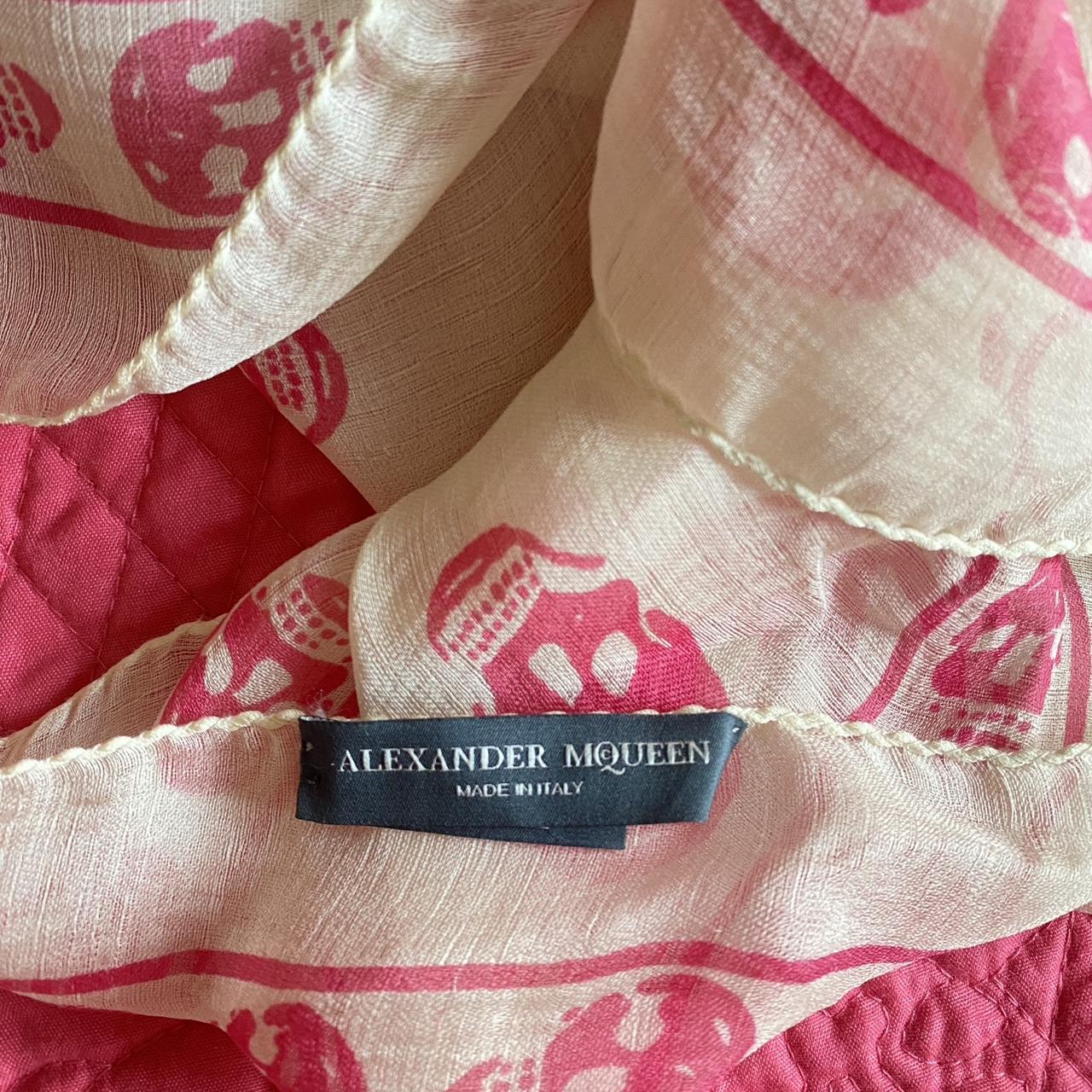 Alexander McQueen Women's Pink and Cream Scarf-wraps | Depop