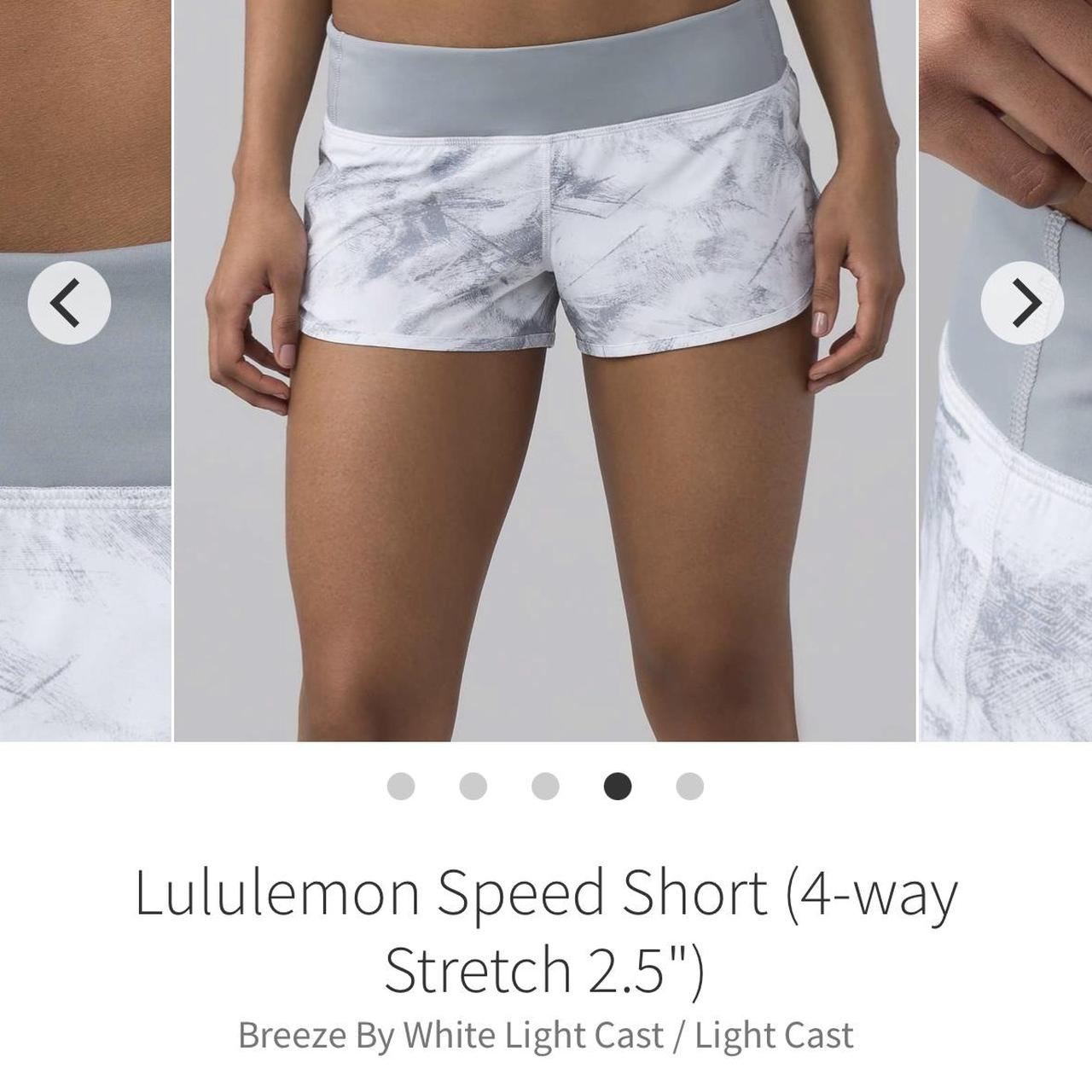 Lululemon speed 2024 short in breeze by white light cast/light cast