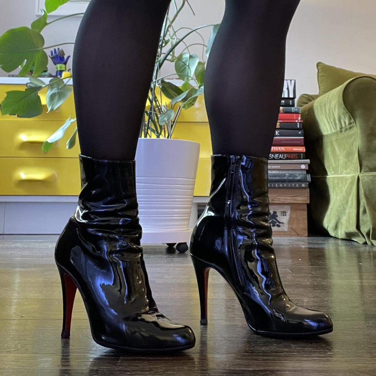 LOUIS VUITTON: Patent Leather Combat Boots + - Depop