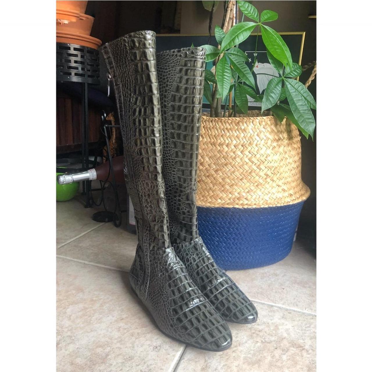 BCBG MaxAzria alligator knee boots. Early 00s Made Depop