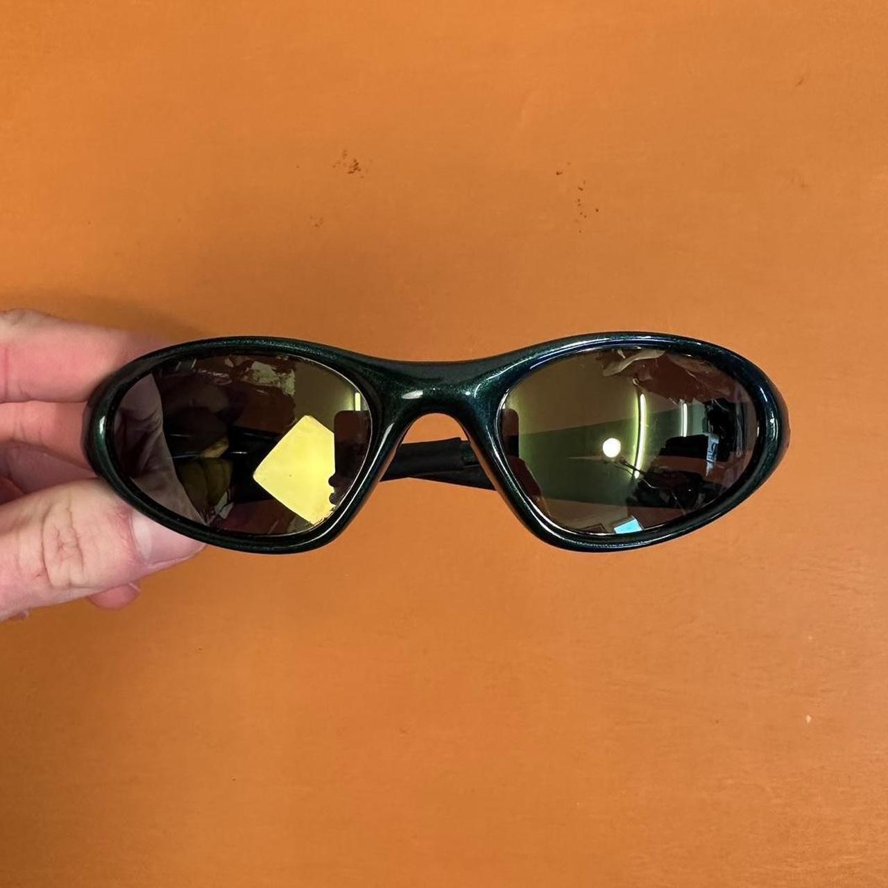 Oakley Men's Green and Yellow Sunglasses Depop