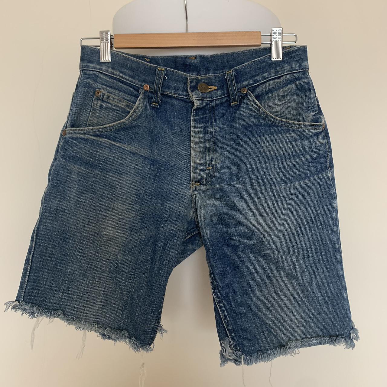 Lee vintage denim shorts, low rise, cut off above... - Depop