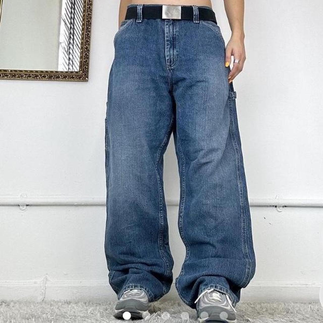 Wide leg cargo jeans by Lee Waist 36 Inside leg... - Depop