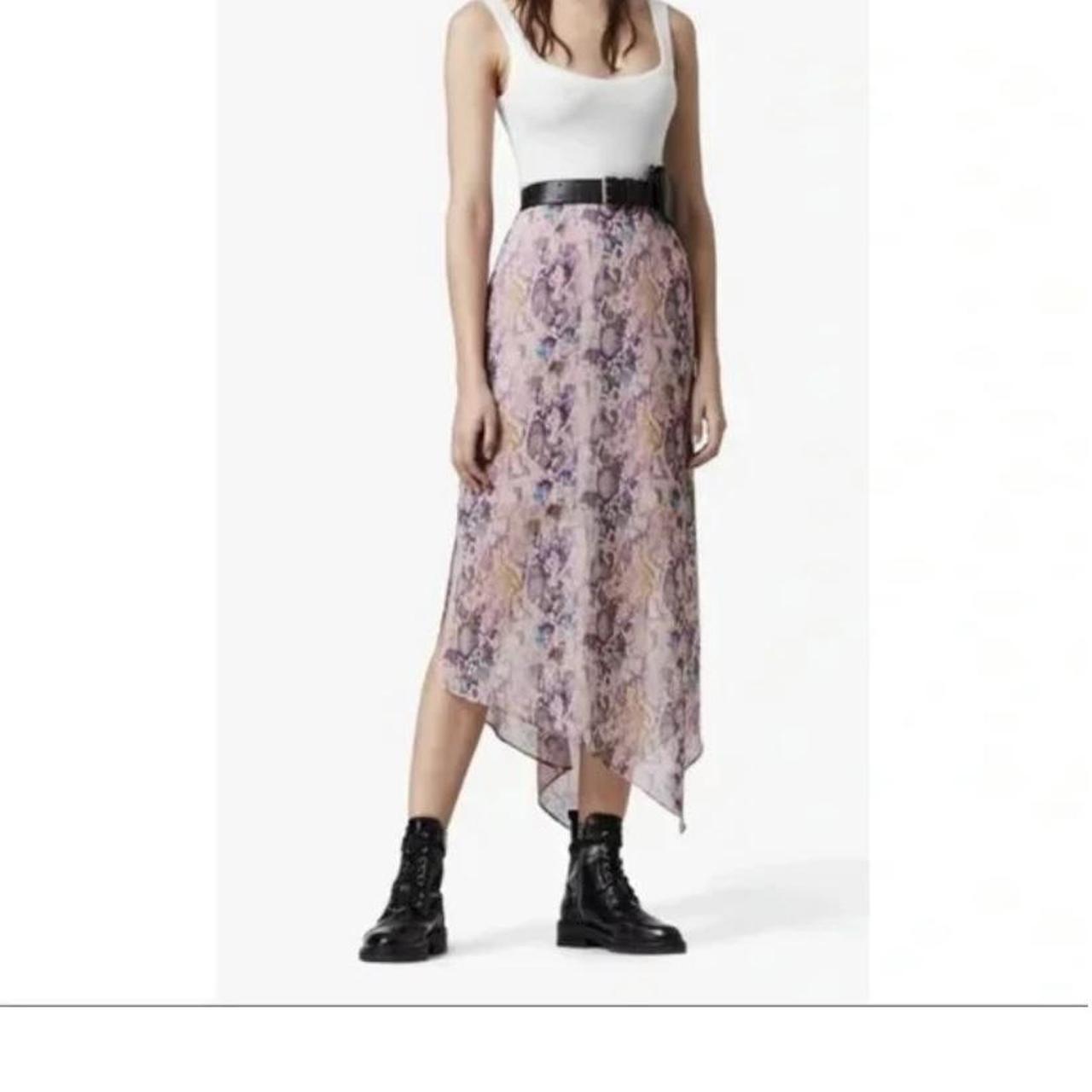 All Saints Snake Print Skirt In Mink Pink, Size U.K.... Depop Leaves To Hang On Wall Make Market Macrame Hanging Basket