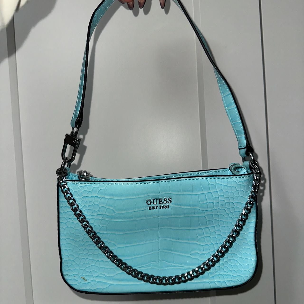 Guess blue Light blue faux crocodile Small