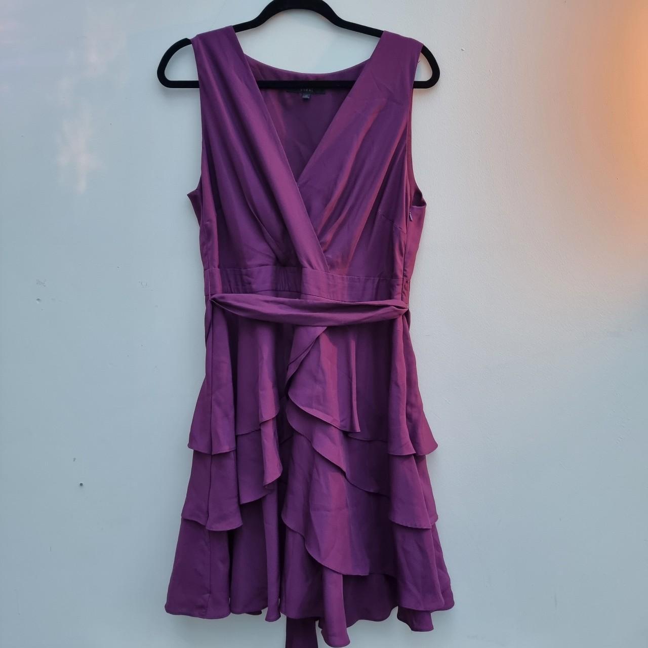 COAST Purple Chiffon Dress Size 16 Depop