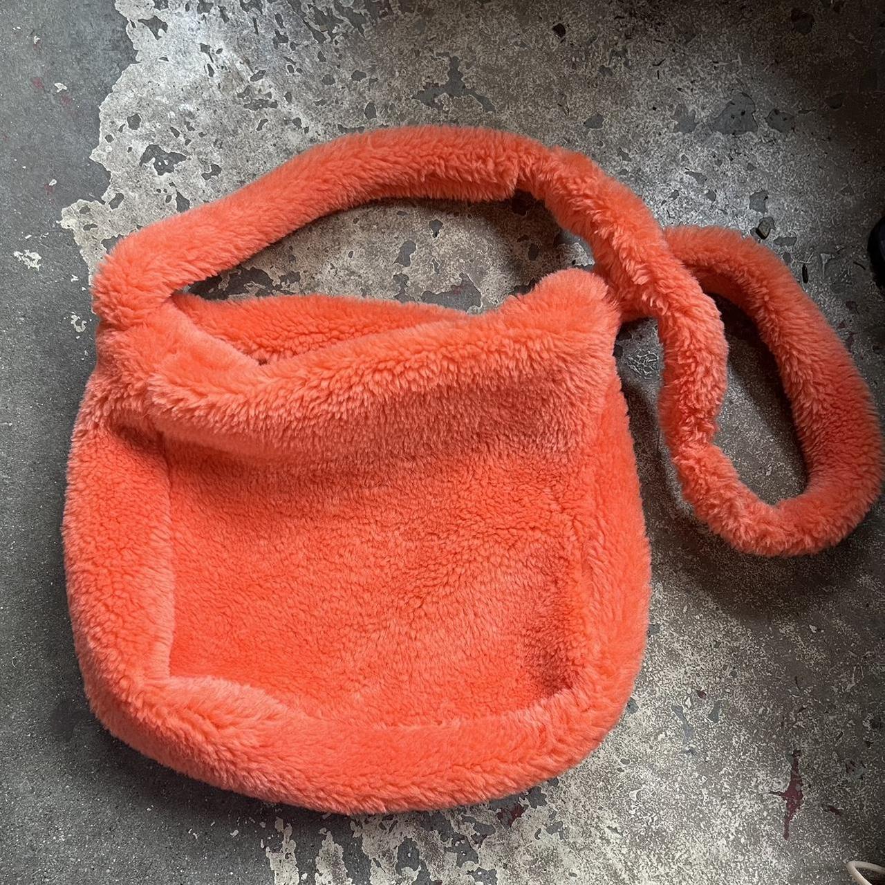 UNIF Orange faux plush fur bag crossbody or tie