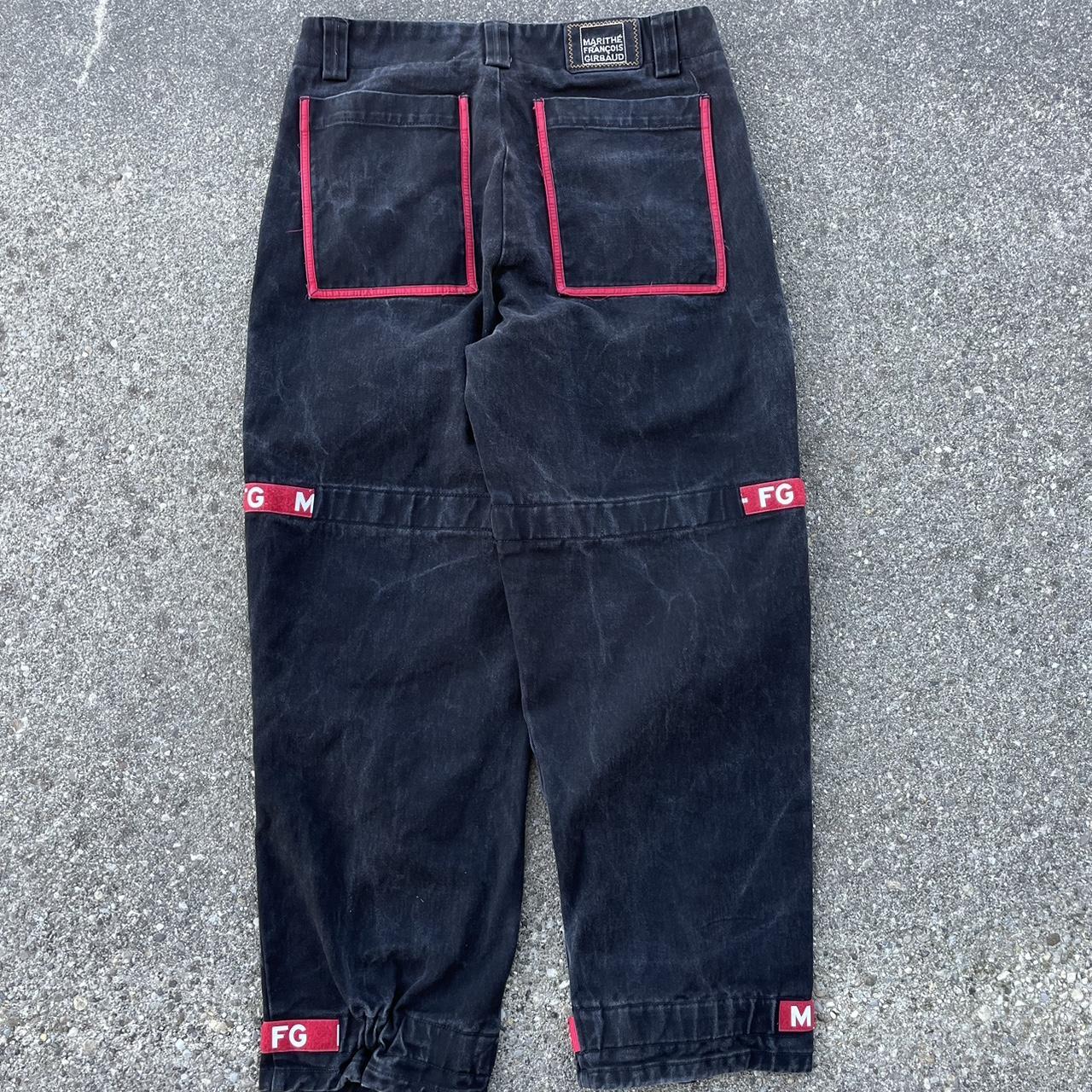 Marithé + François Girbaud Men's Black and Red Jeans | Depop