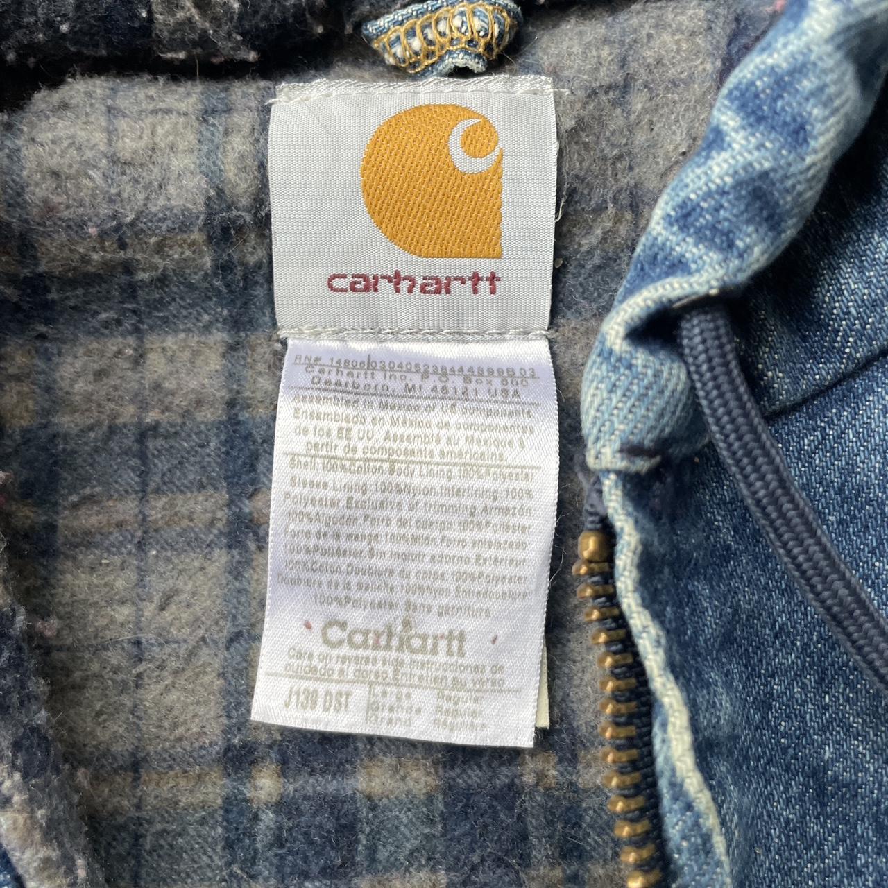 Vintage Carhartt Denim Jean Jacket J139 Men Size... - Depop