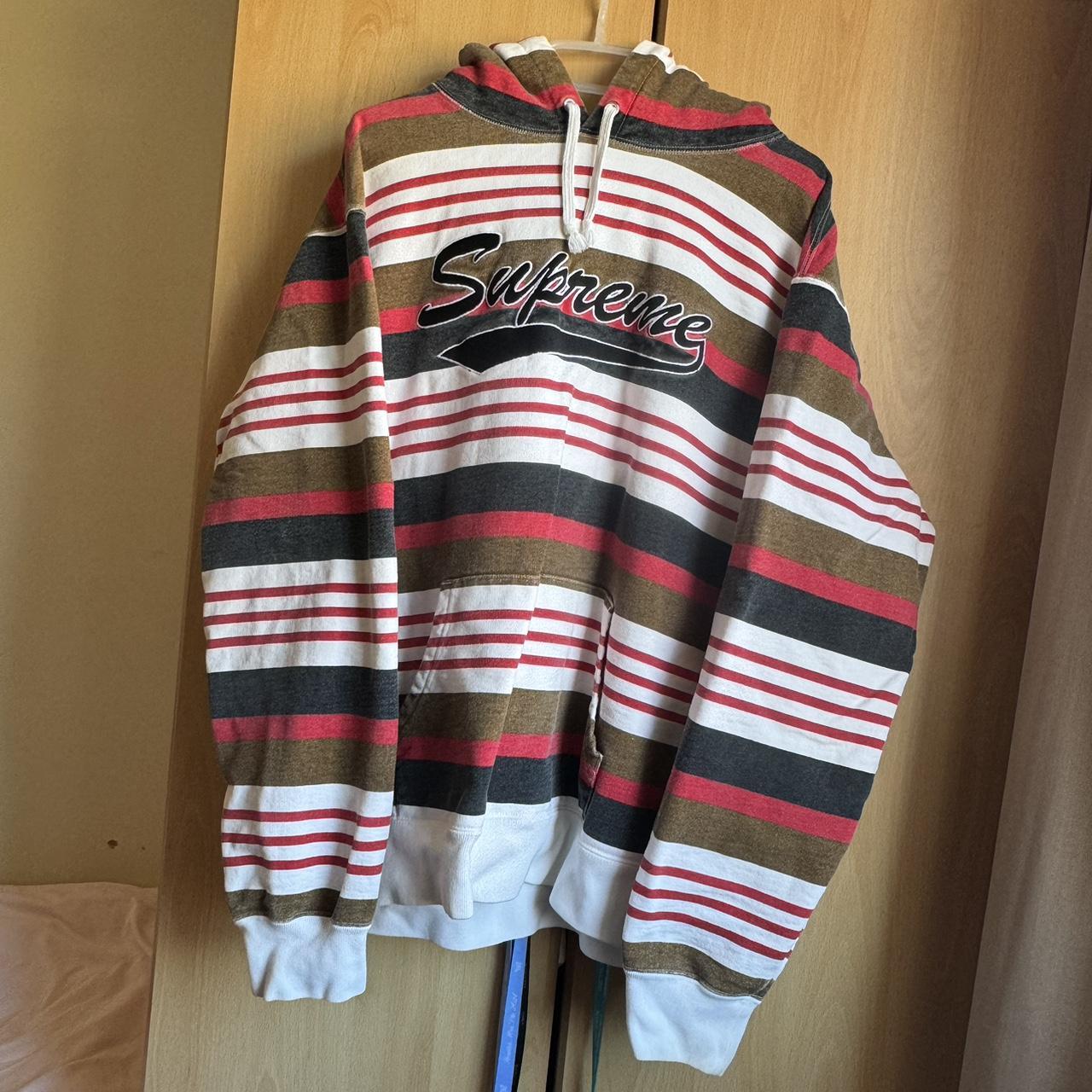 Supreme striped hoodie sale