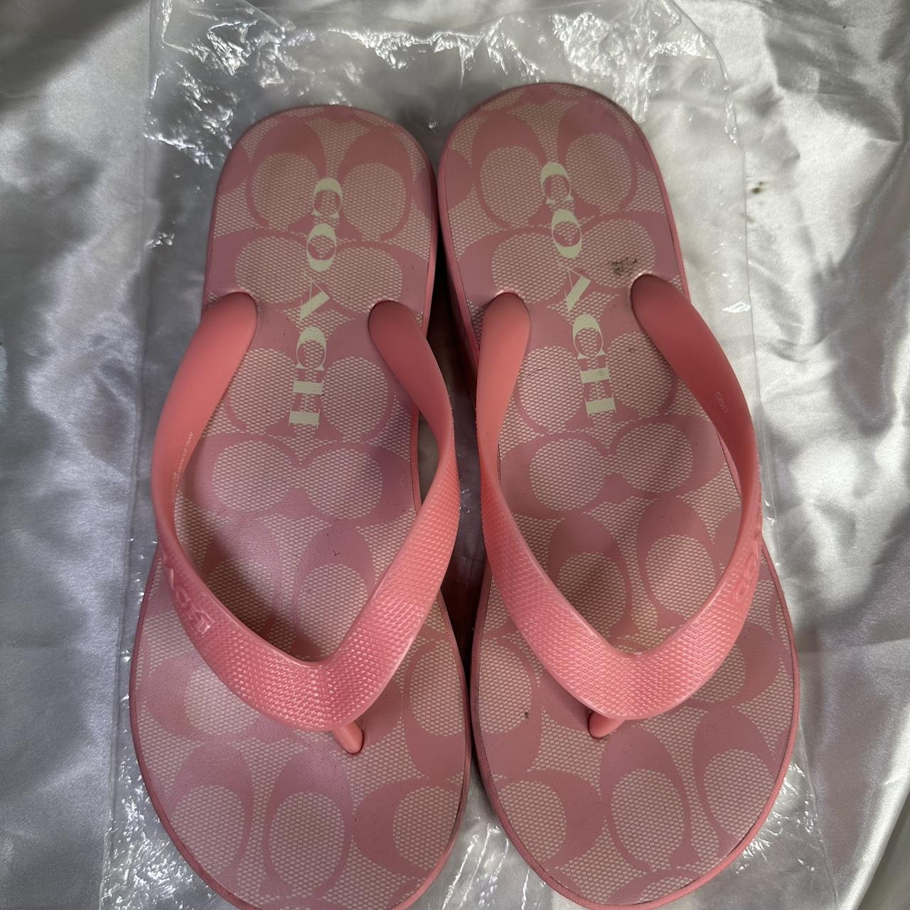 Pink coach sandals Good condition, just that... Depop