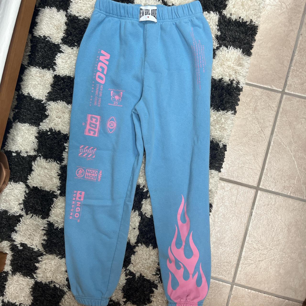 New girl order flame blue & pink jogger sweatpants sale