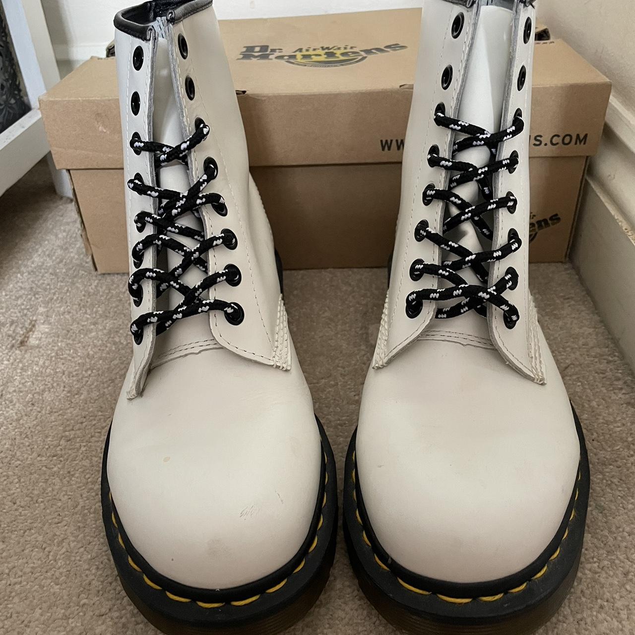 White matte cheap doc martens