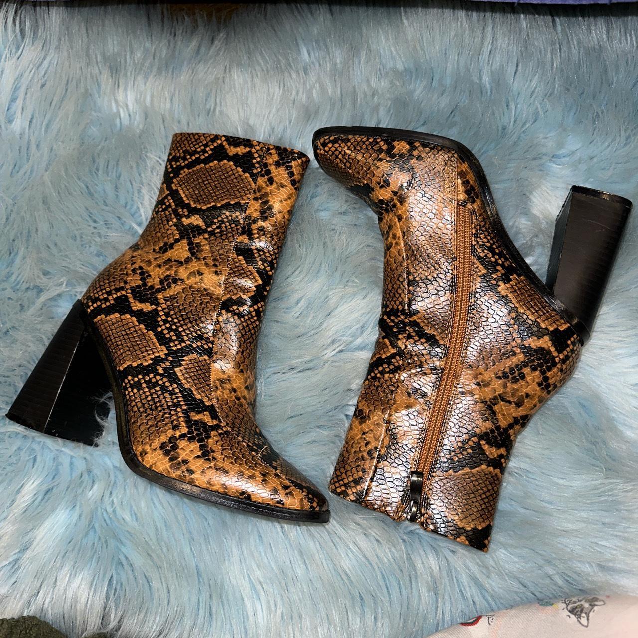 Missguided snake print store boots