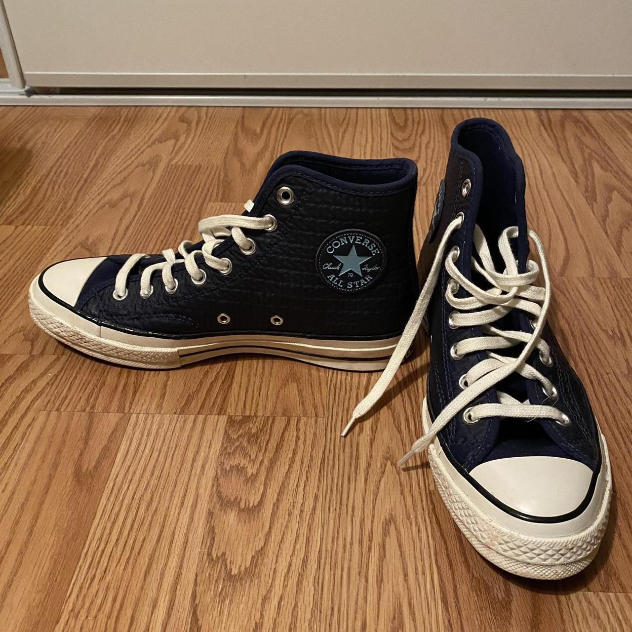 Converse Women's Blue and Navy Trainers | Depop