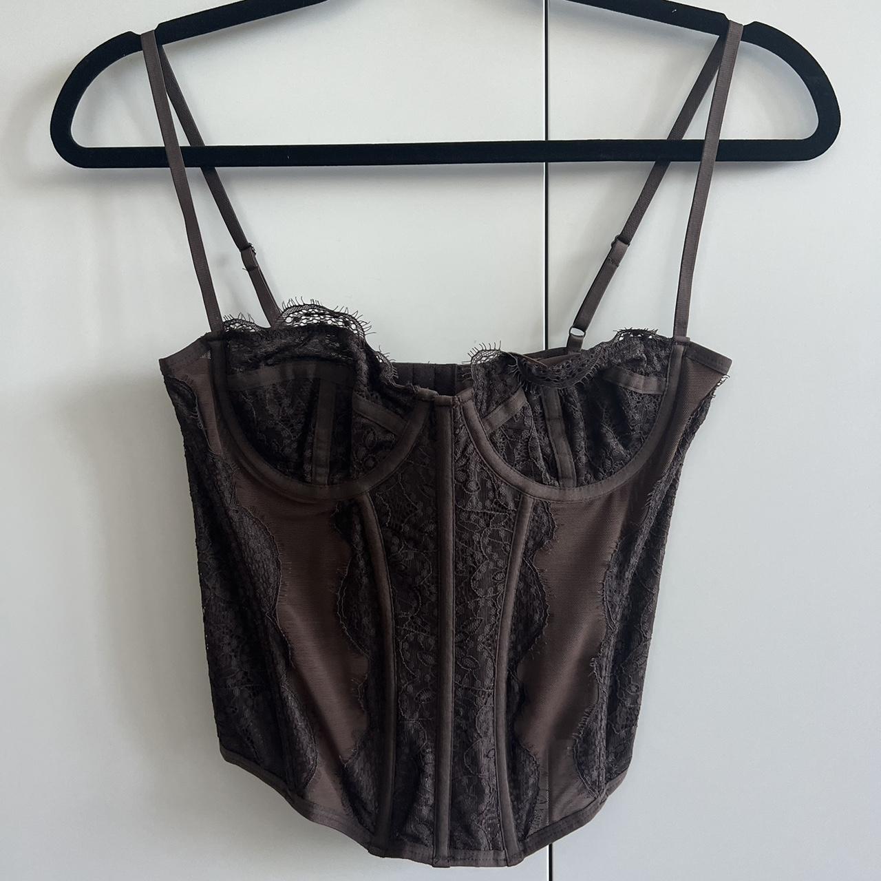 Urban outfitters corset brown Size medium Worn once - Depop