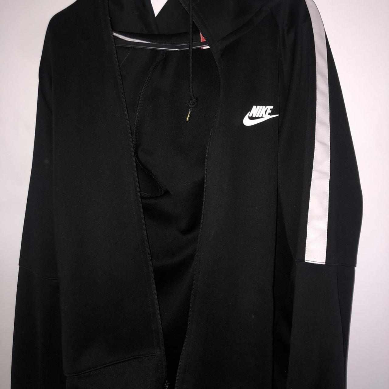 Nike Men's Black and White Hoodie Depop