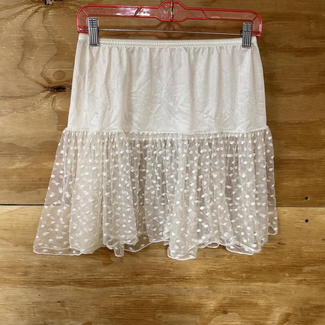 Women's Skirt - White/Cream – Vintage Lace Silk W… - image 1